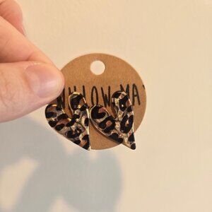 Willow May Leopard Heart Stud Earrings